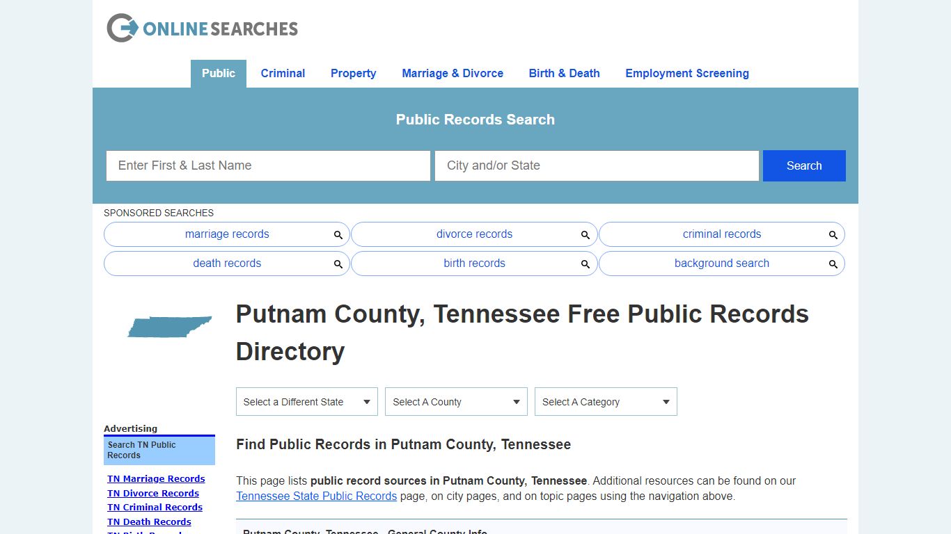 Putnam County, Tennessee Public Records Directory